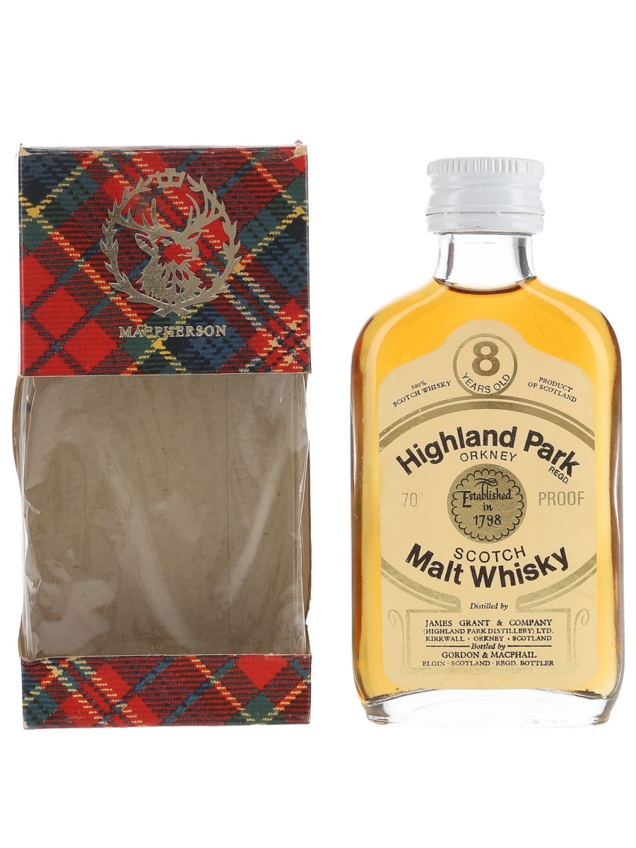 Highland Park 8 Year Old Bottled 1970s - Gordon & MacPhail 5cl / 40%
