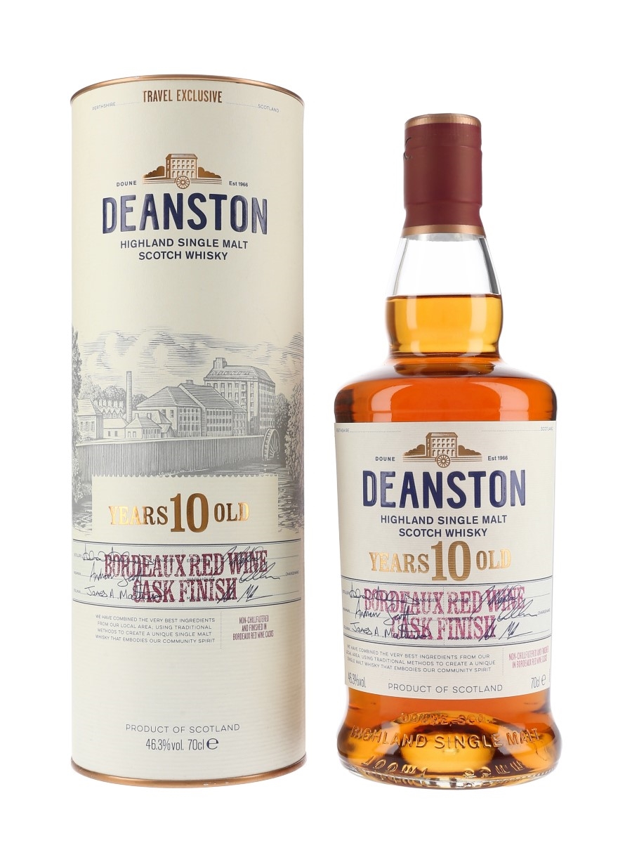 Deanston 10 Year Old Bordeaux Red Wine Cask Finish Travel Exclusive 70cl / 46.3%