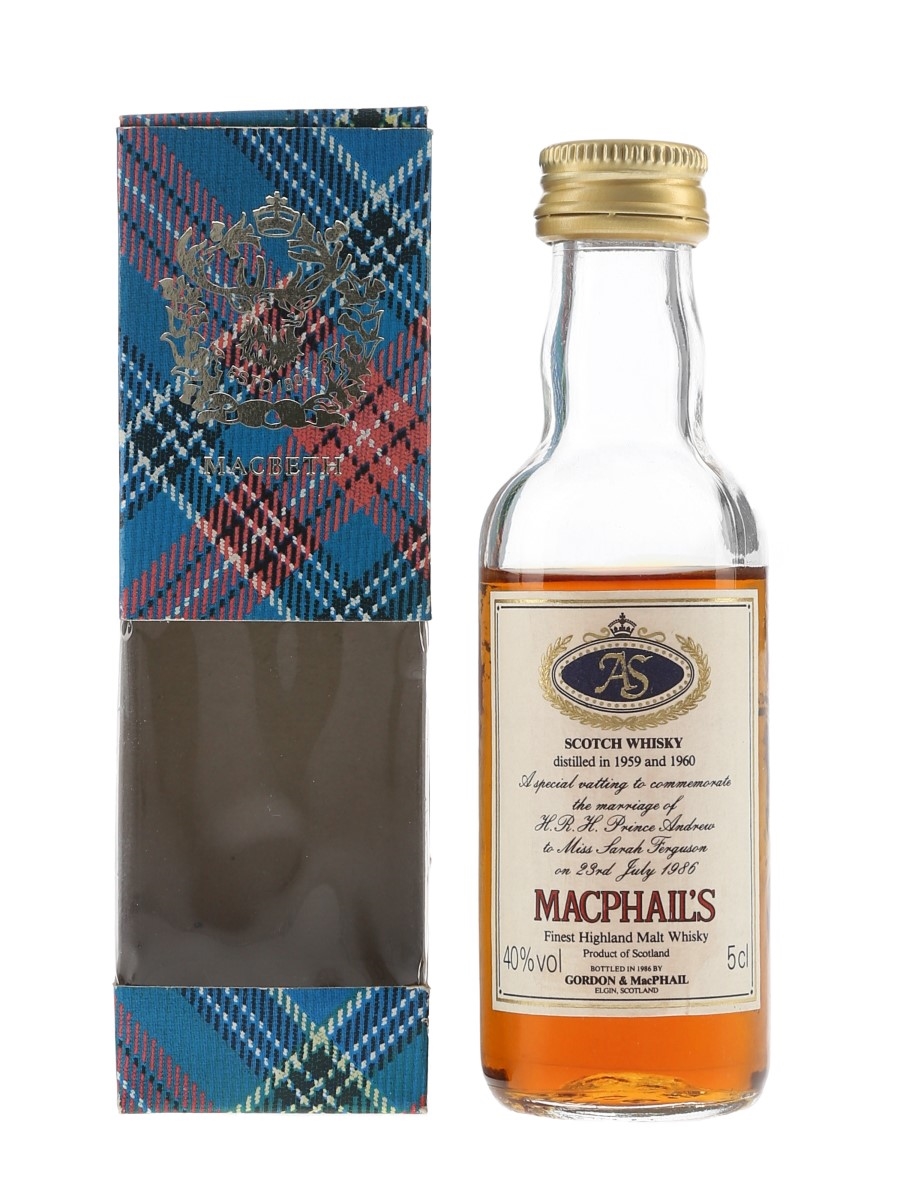 MacPhail's Royal Wedding 1959 & 1960 Bottled 1986 - Gordon & MacPhail 5cl / 40%