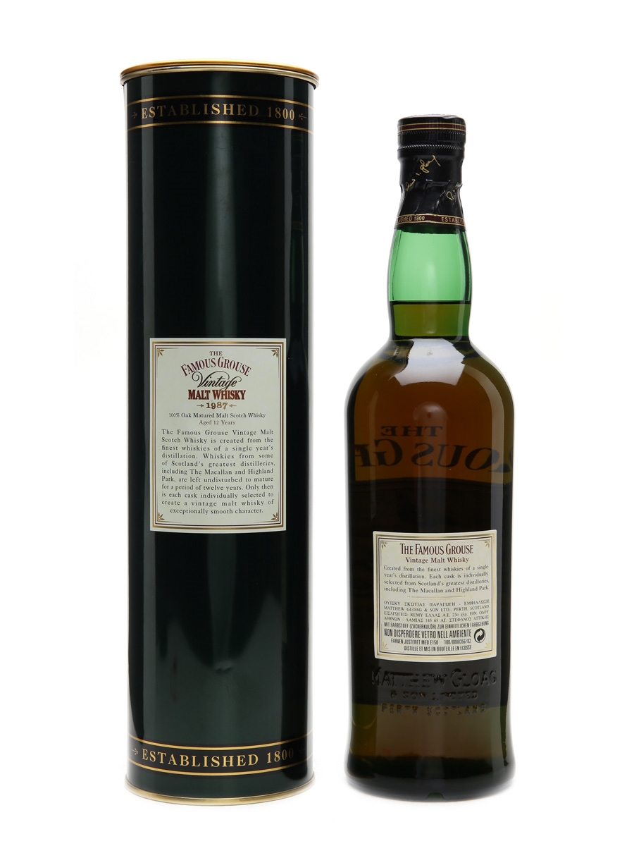 Famous Grouse 1987 Vintage Malt - Lot 7837 - Buy/Sell Blended
