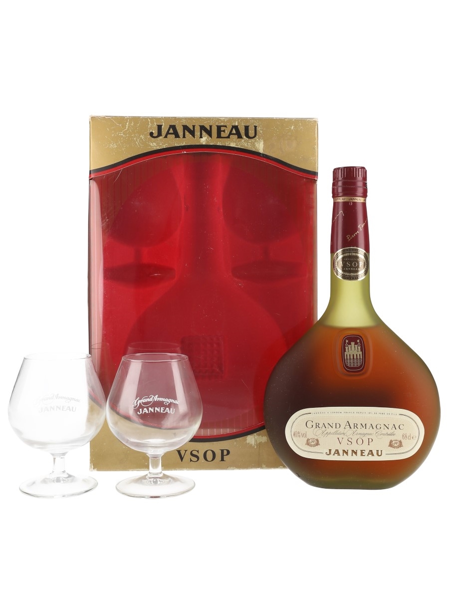 Janneau VSOP Grand Armagnac Glass Pack Bottled 1980s 68cl / 40%