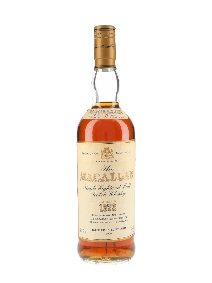 Macallan 1972 18 Year Old Bottled 1990 75cl / 43%