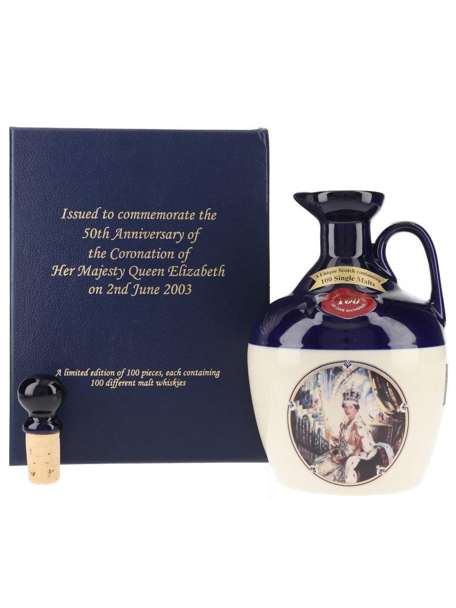 Rutherford's 100 Single Malts Ceramic Decanter 50th Anniversary Of The Coronation Of Queen Elizabeth II 1953-2003 70cl / 40%