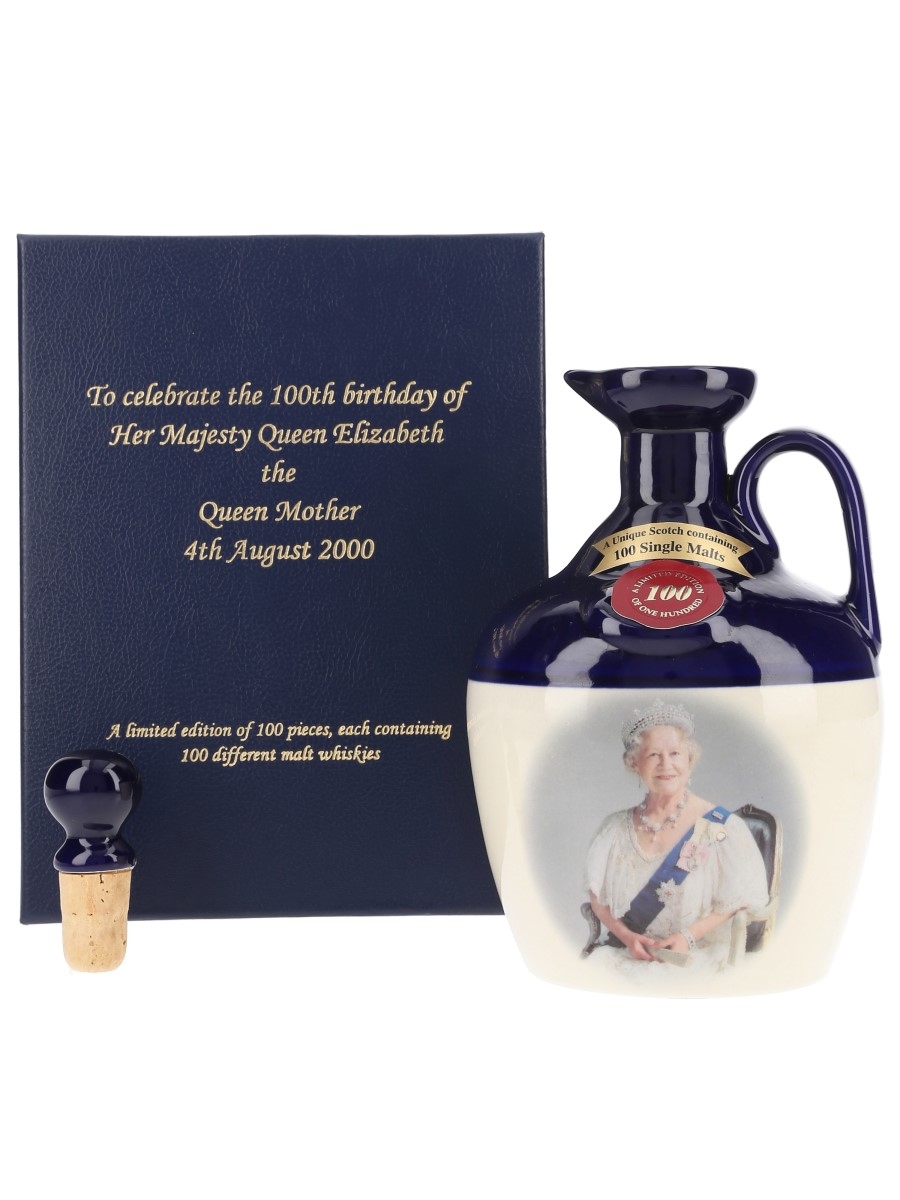 Rutherford's 100 Single Malts Ceramic Decanter Queen Mother 100th Birthday 70cl / 40%