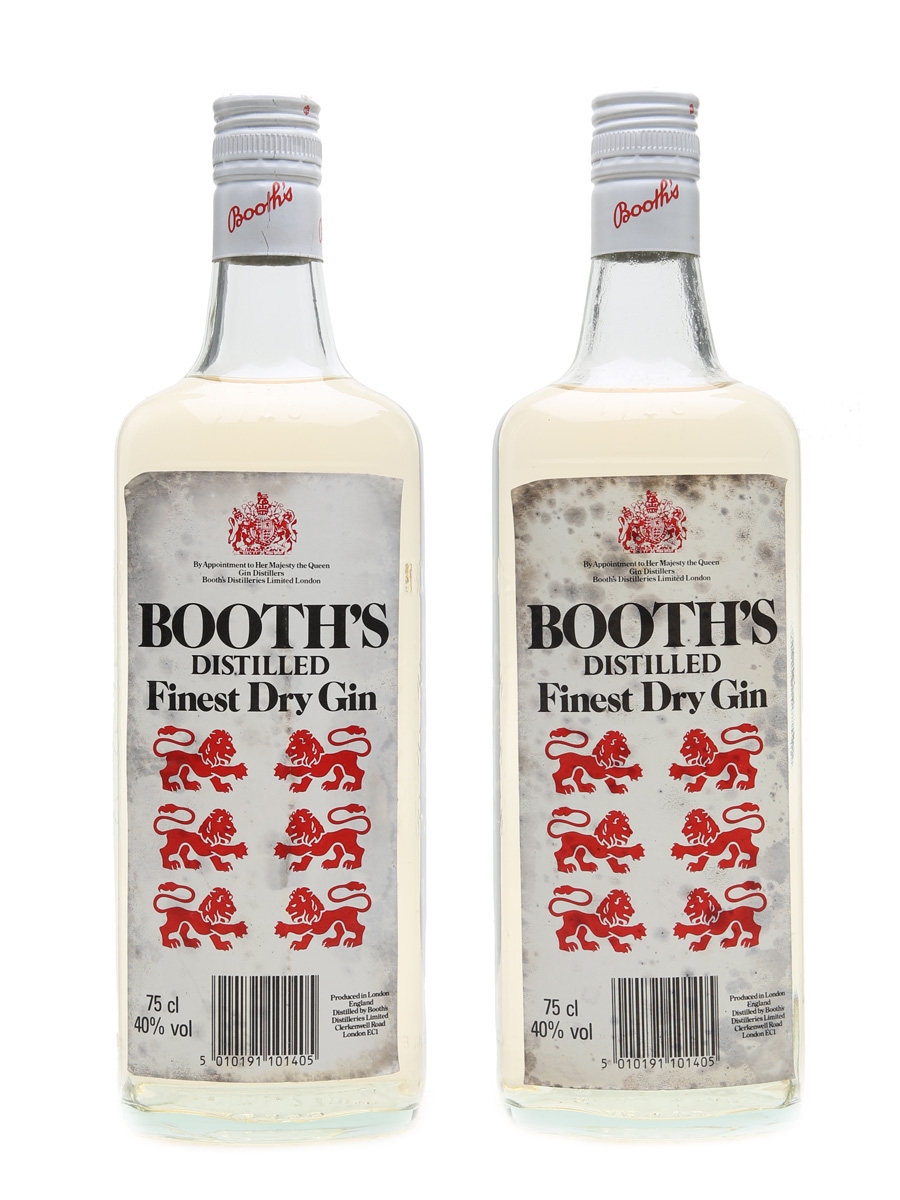 Booth's Finest Dry Gin Bottled 1980s 2 x 75cl / 40%