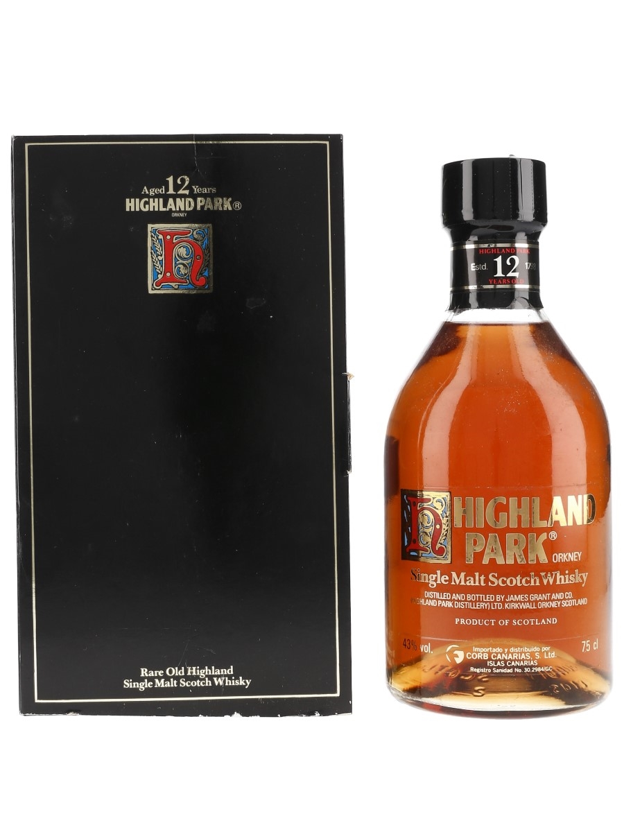 Highland Park 12 Year Old Bottled 1980s - Corb Canarias 75cl / 43%