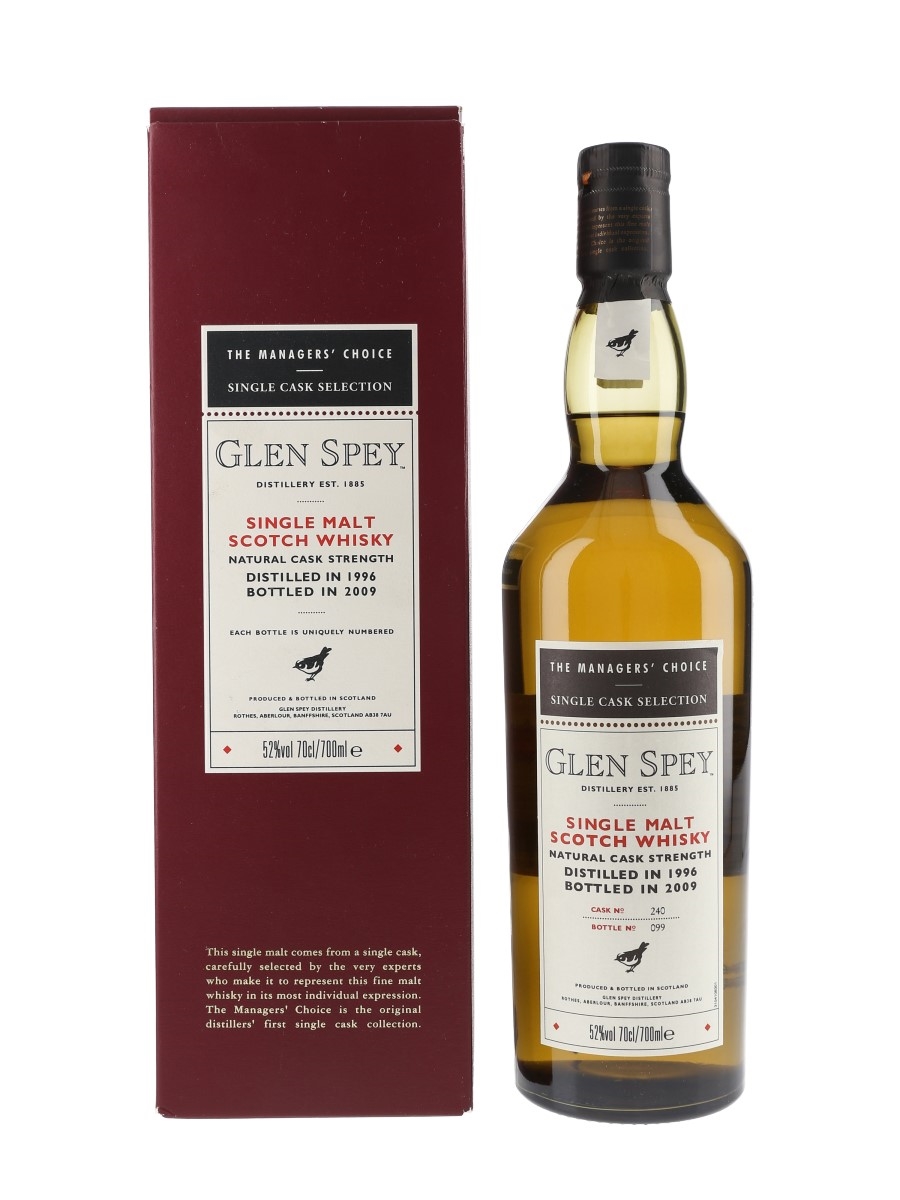 Glen Spey 1996 The Managers' Choice Bottled 2009 70cl / 52%