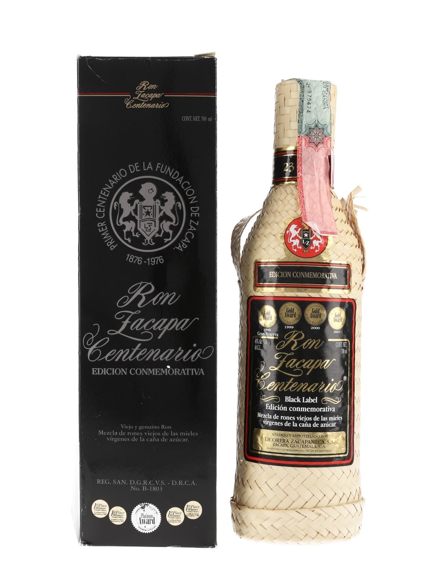 Ron Zacapa 23 Anos Black Label Centenario Rum - Lot 92090 - Buy