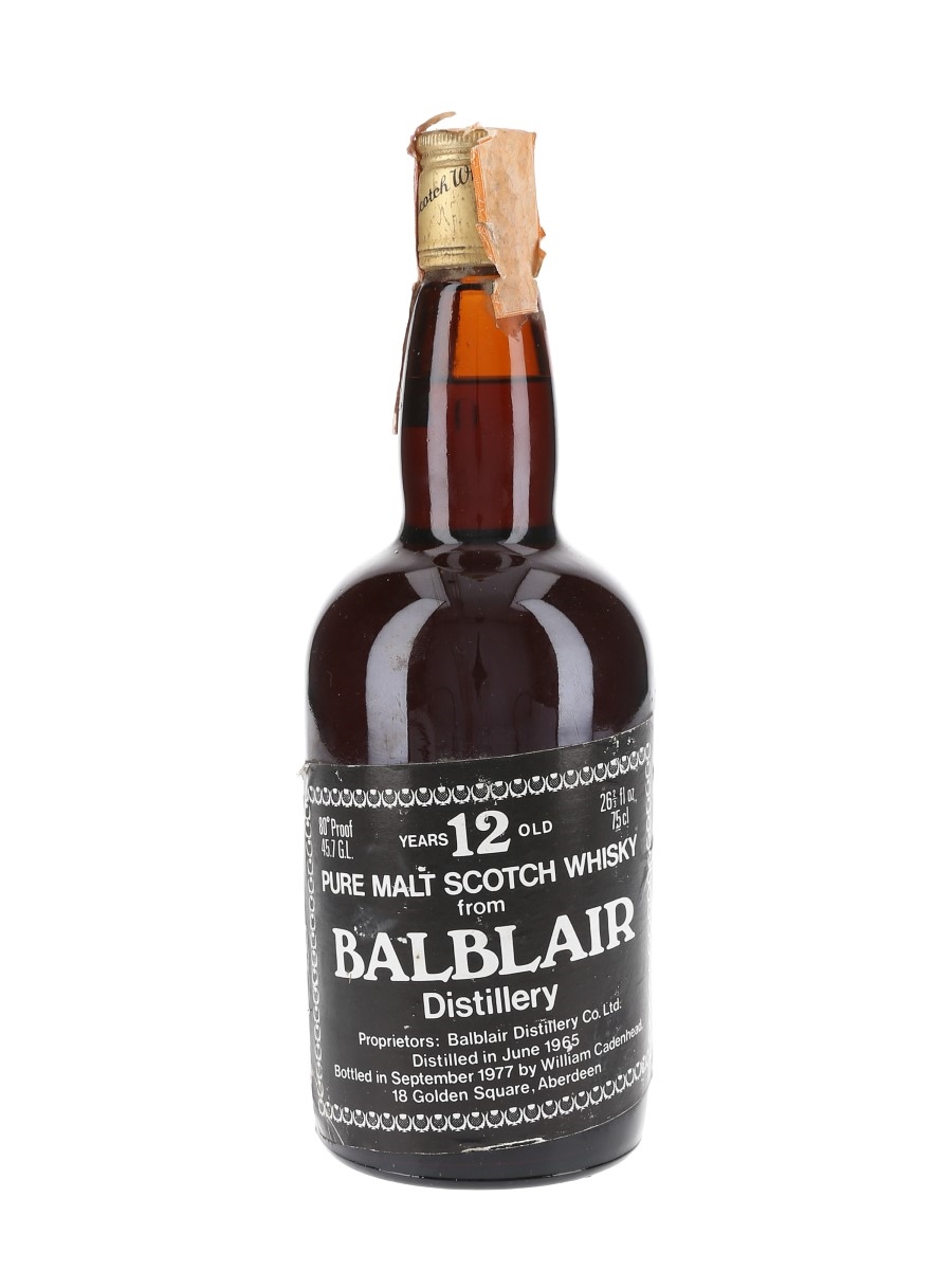 Balblair 1965 12 Year Old Bottled 1977 - Cadenhead's 'Dumpy' 75cl / 45.7%