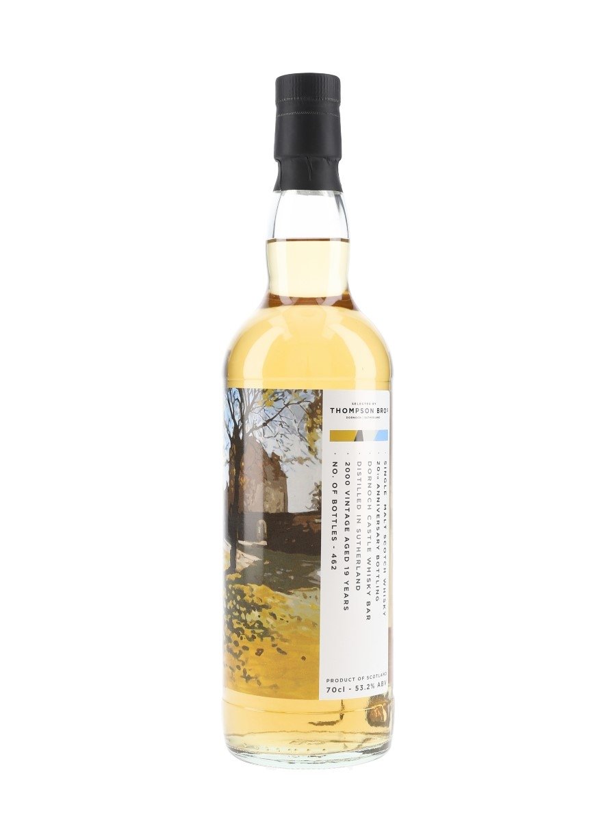 Distilled In Sutherland 2000 19 Year Old Thompson Bros - 20th Anniversary Dornoch Castle Whisky Bar 70cl / 53.2%