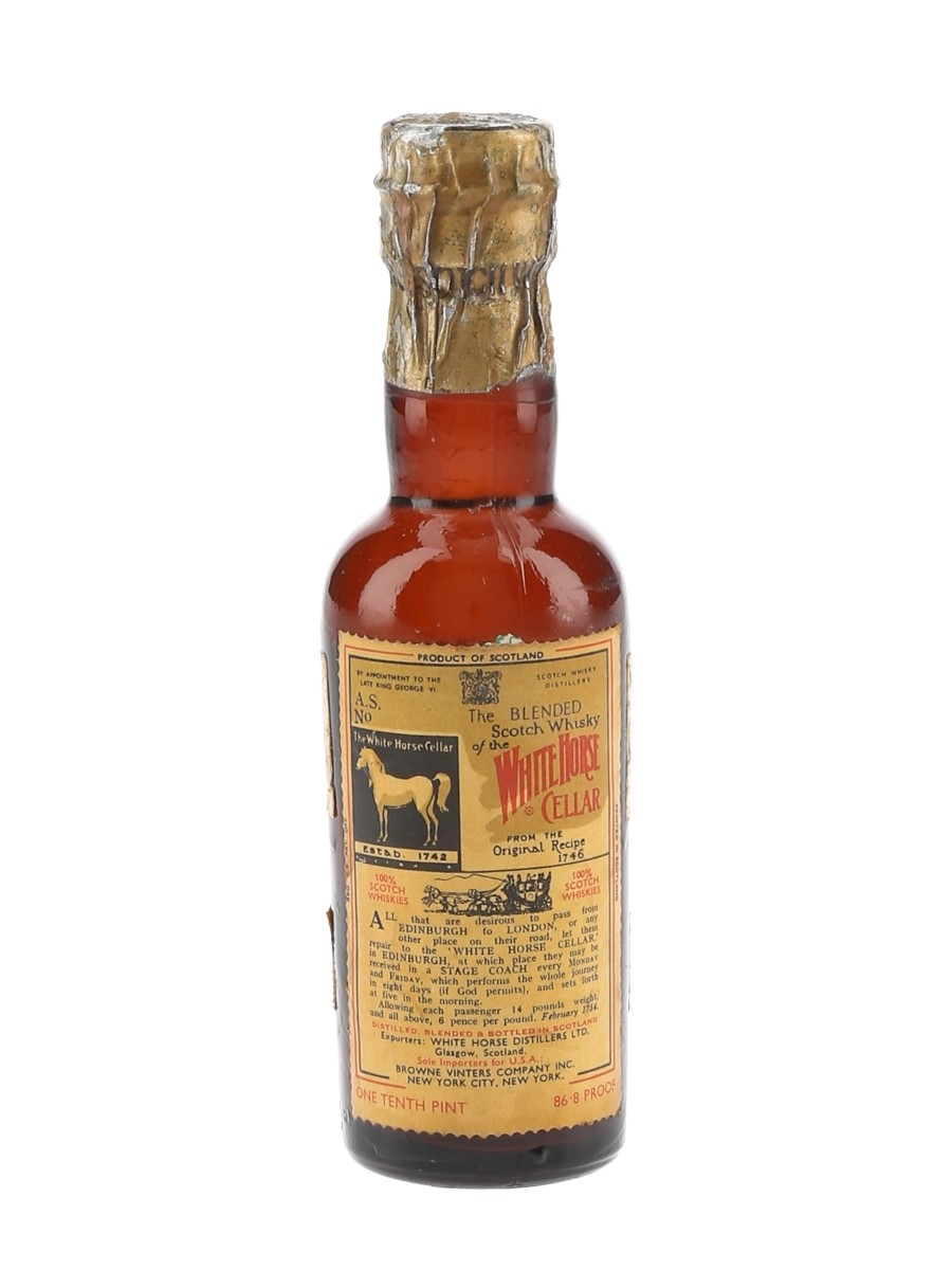 White Horse Spring Cap Bottled 1950s - Browne Vintners 4.7cl / 43.4%