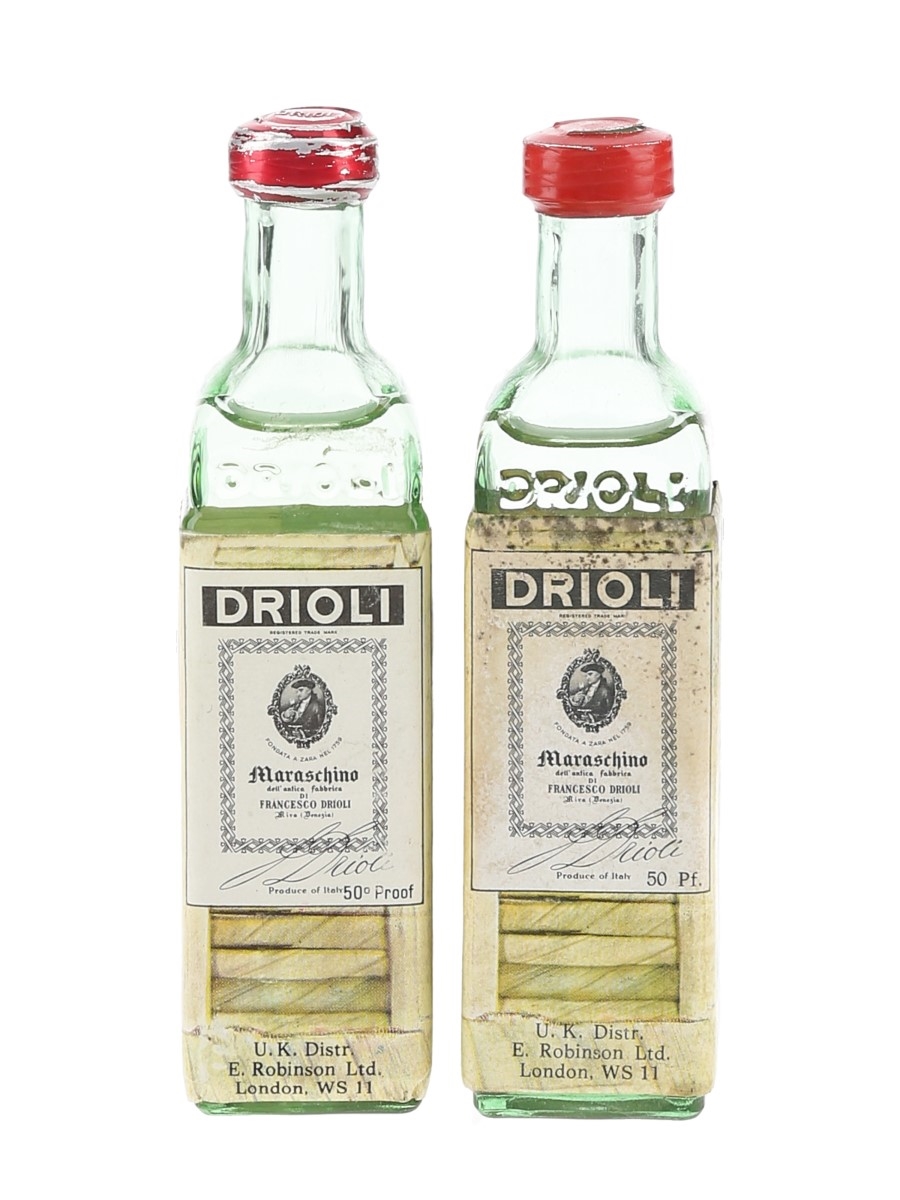 Drioli Maraschino Bottled 1960s - E Robinson Ltd. 2 x 5cl / 28.57%