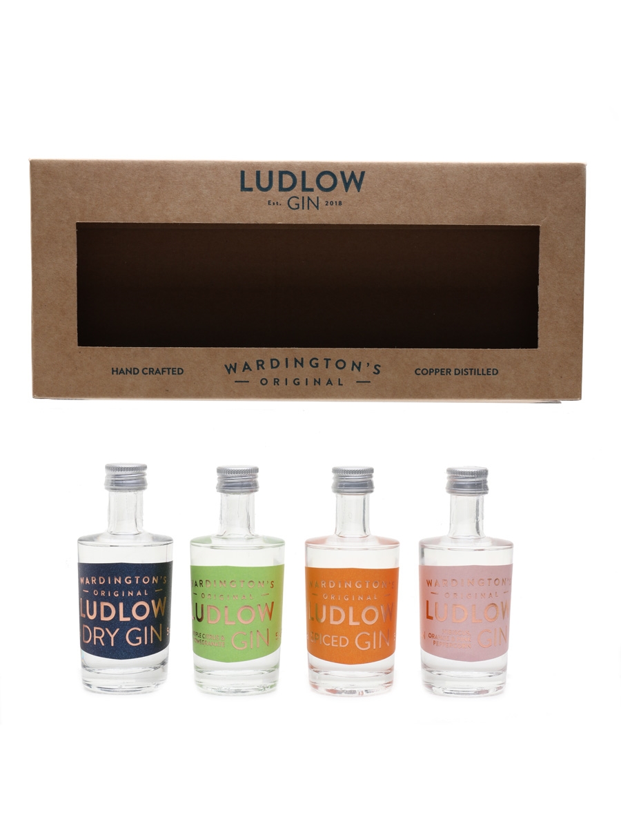 Ludlow Dry Gin Tasting Pack Shropshire Hills Distillery 4 x 5cl / 42%