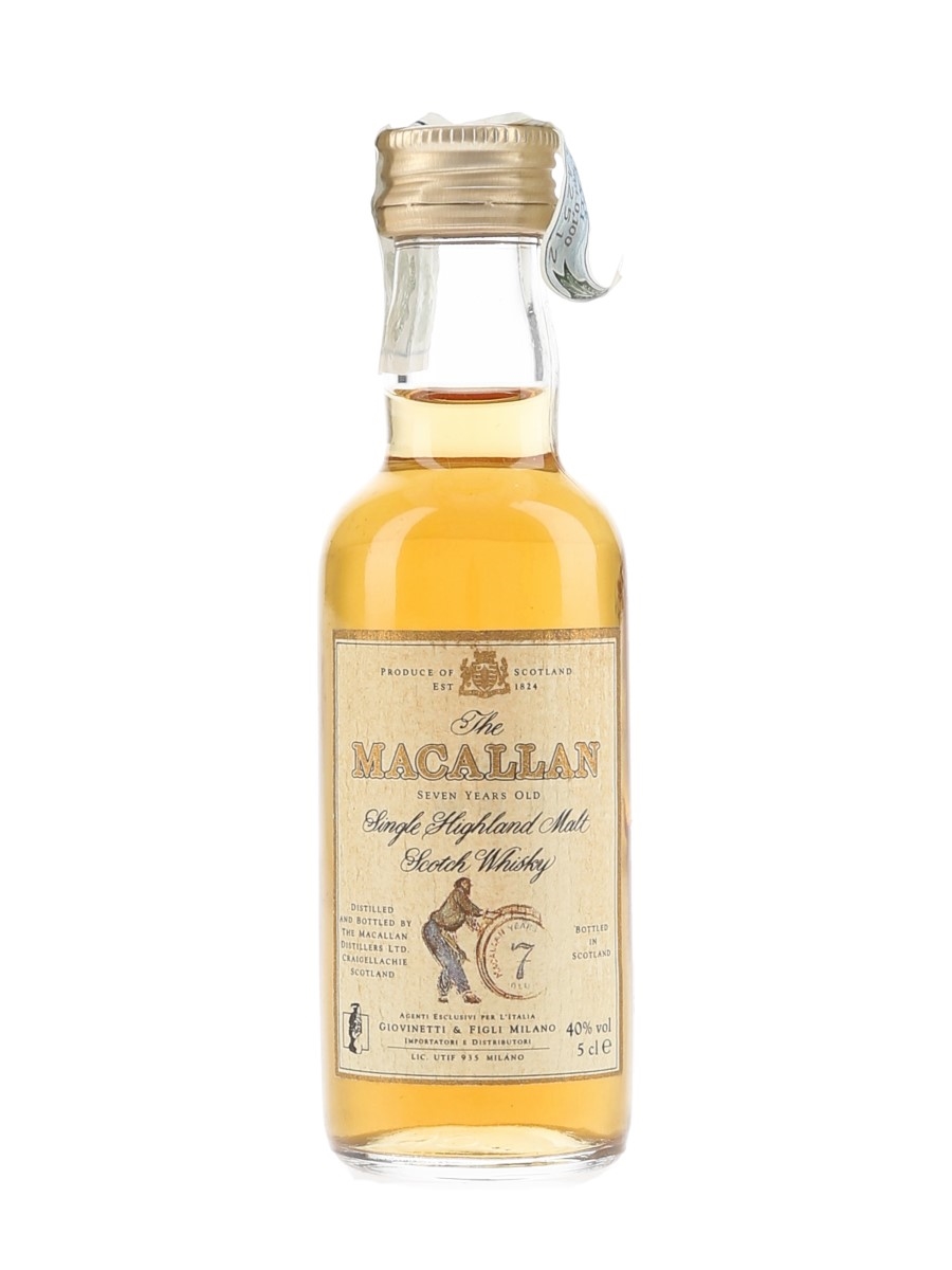 Macallan 7 Year Old Bottled 1980s-1990s - Giovinetti & Figli 5cl / 40%