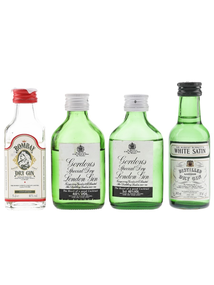 Bombay, Gordon's & Sir Robert Burnett's Dry Gin  4 x 5cl