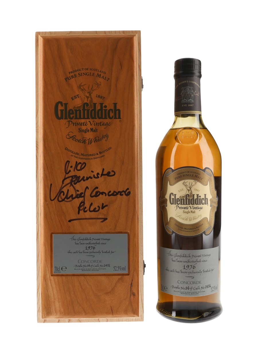 Glenfiddich 1976 Private Vintage Concorde Limited Edition - Signed Box 70cl / 52.5%