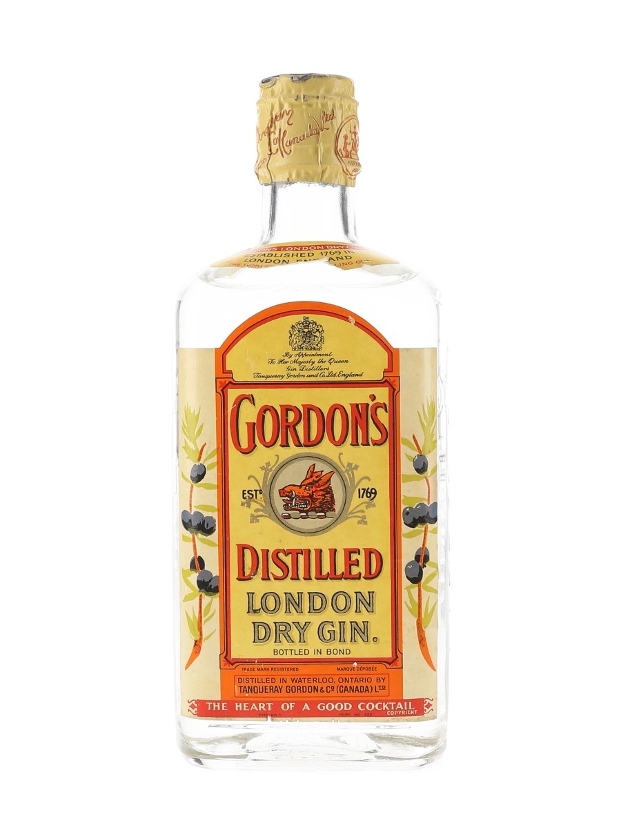 Gordon's Dry Gin Spring Cap Bottled 1950s - Canada 35cl