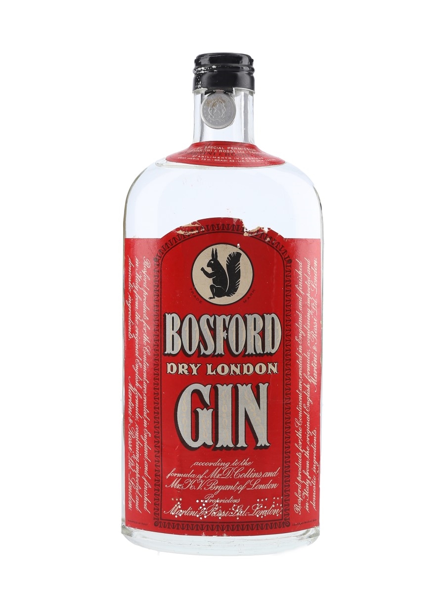 Bosford Extra Dry London Gin Bottled 1950s Spring Cap - Martini & Rossi 75cl / 42%