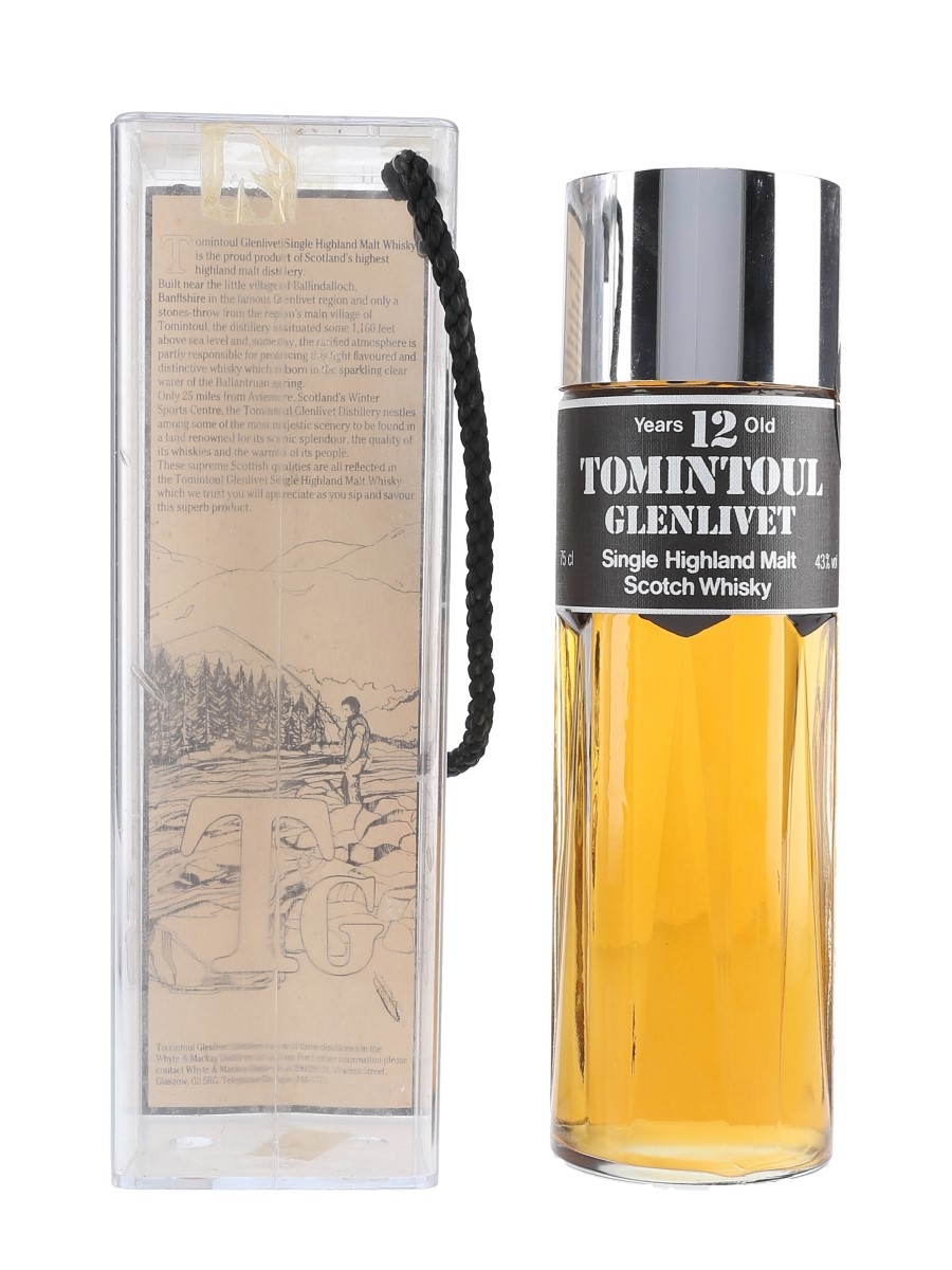 Tomintoul Glenlivet 12 Year Old Bottled 1980s - Whyte & Mackay 75cl / 43%