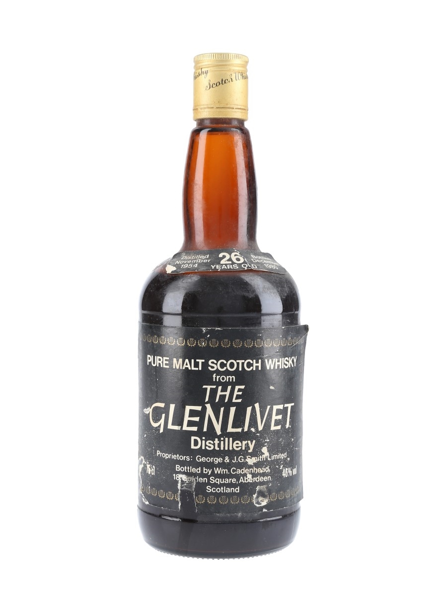 Glenlivet 1954 26 Year Old Bottled 1980 - Cadenhead's 'Dumpy' 75cl / 46%