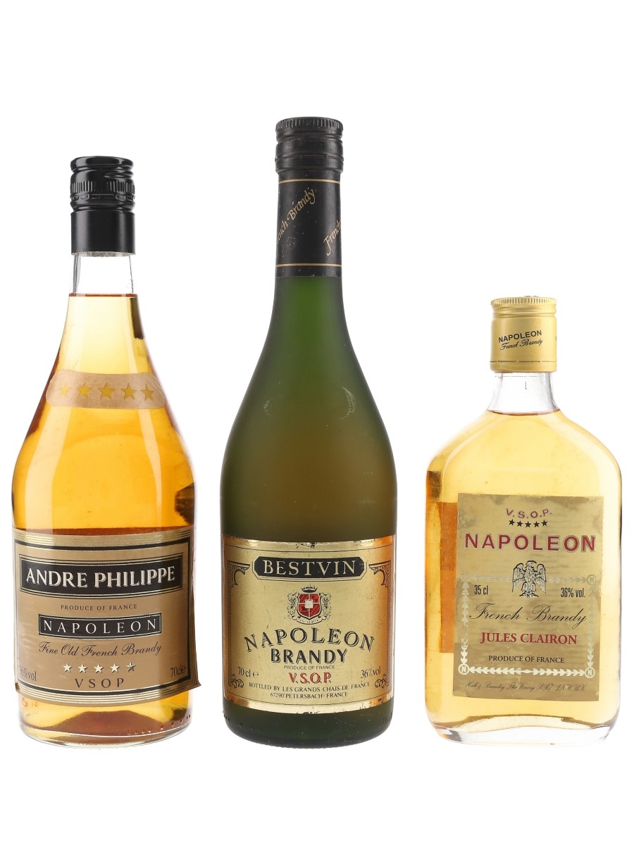 Andre Philippe, Bestvin & Jules Clairon Napoleon VSOP Brandy  3 x 25cl-70cl / 36%