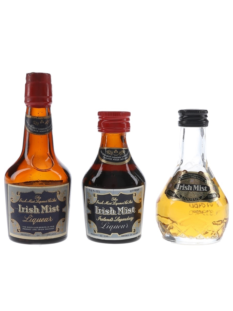 Irish Mist Liqueur Bottled 1960s-1980s 3 x 4.5cl-5cl