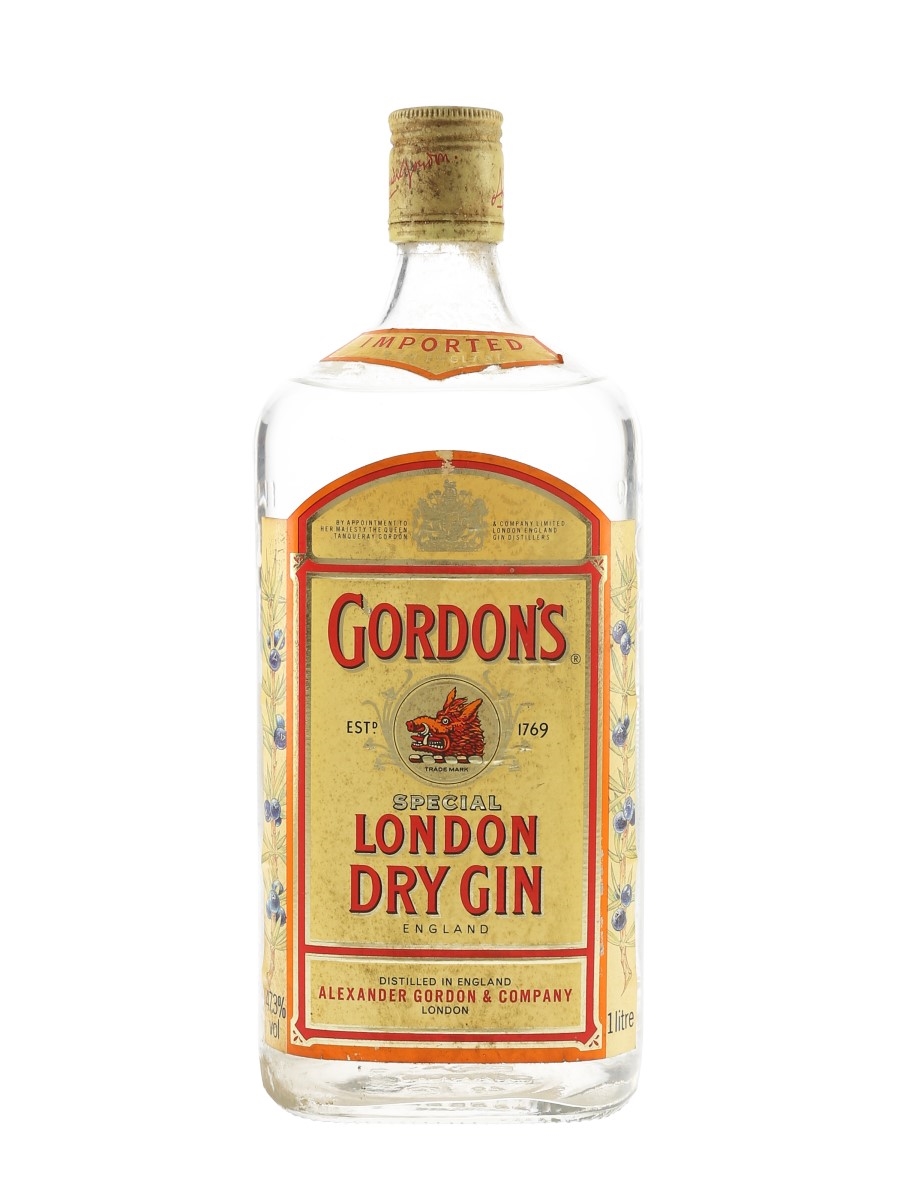Gordon's Dry Gin 1957年輸入品　レア品？ 裏ラベル逆さ張り！ Gordon's Dry Gin 1957年輸入品 レア品？ 裏ラベル逆さ張り