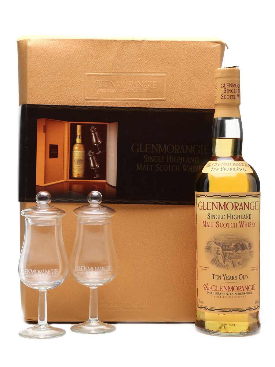 Glenmorangie 10 Year Old Old Presentation With Glasses 70cl