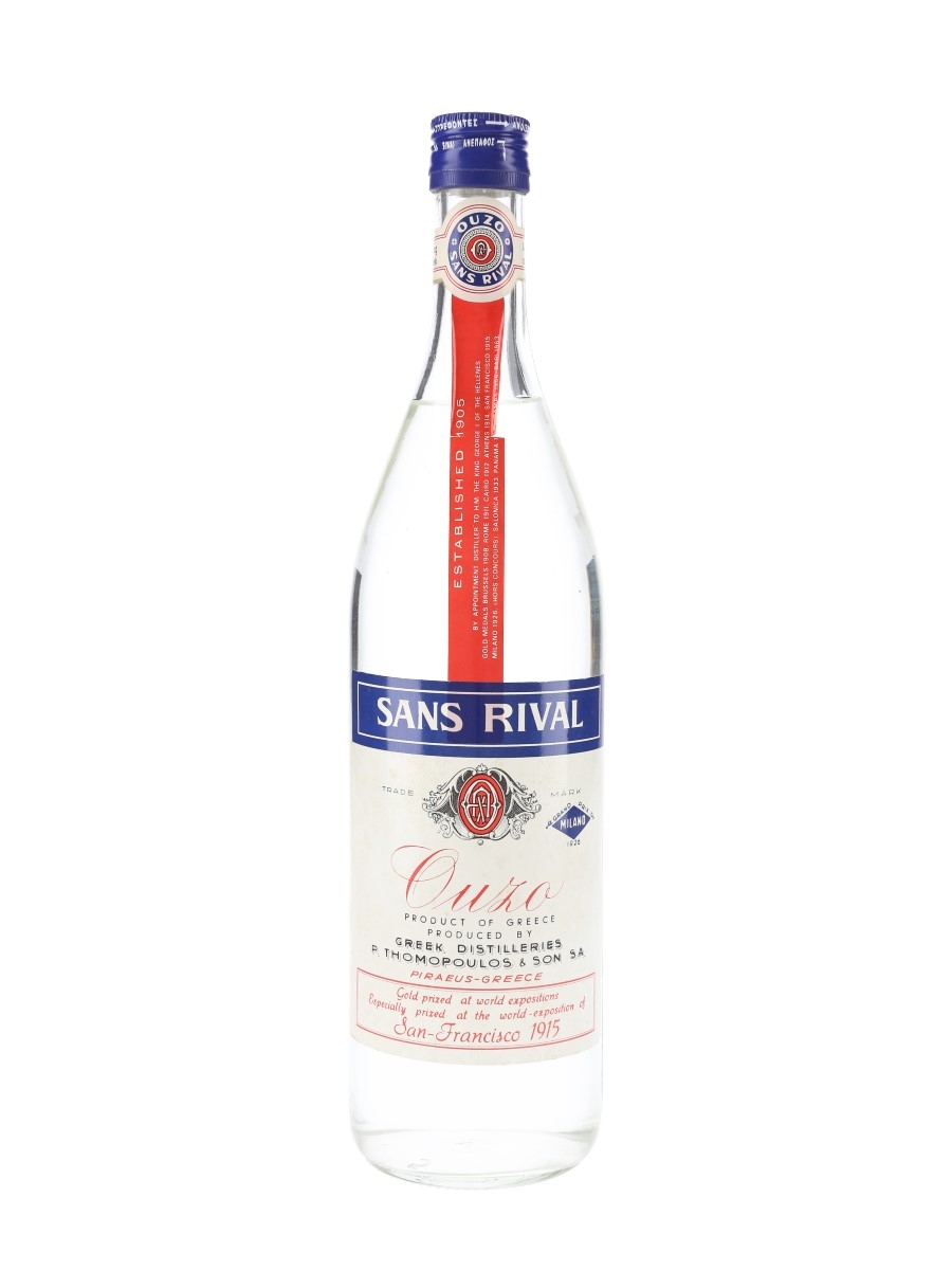 Sans Rival Ouzo Bottled 1980s 100cl / 46%