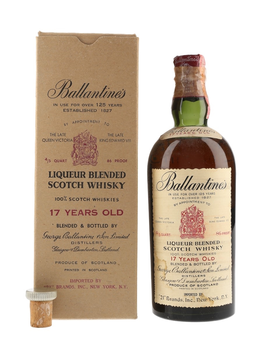 Ballantine's 17 Year Old Bottled 1950s - 21 Brands 75cl / 43%