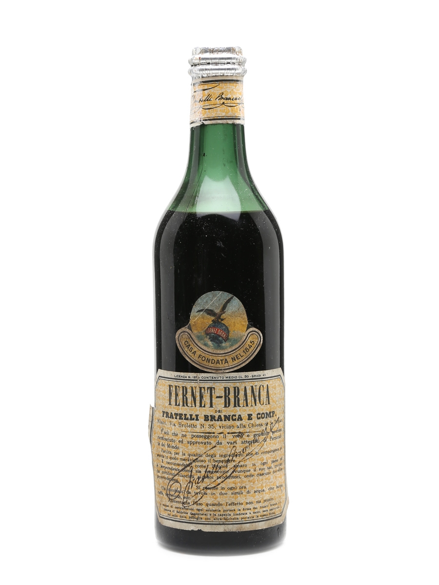 Fernet Branca Bottled 1940s 50cl