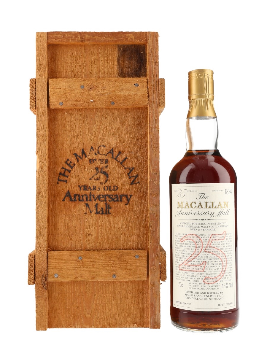 Macallan 1957 25 Year Old Anniversary Malt Bottled 1983 75cl / 43%