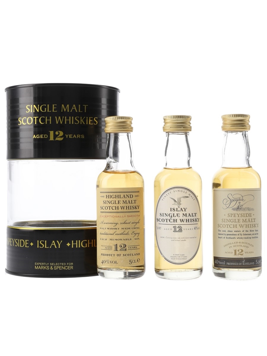 Speyside, Islay & Highland Single Malts Marks & Spencer 3 x 5cl / 40%