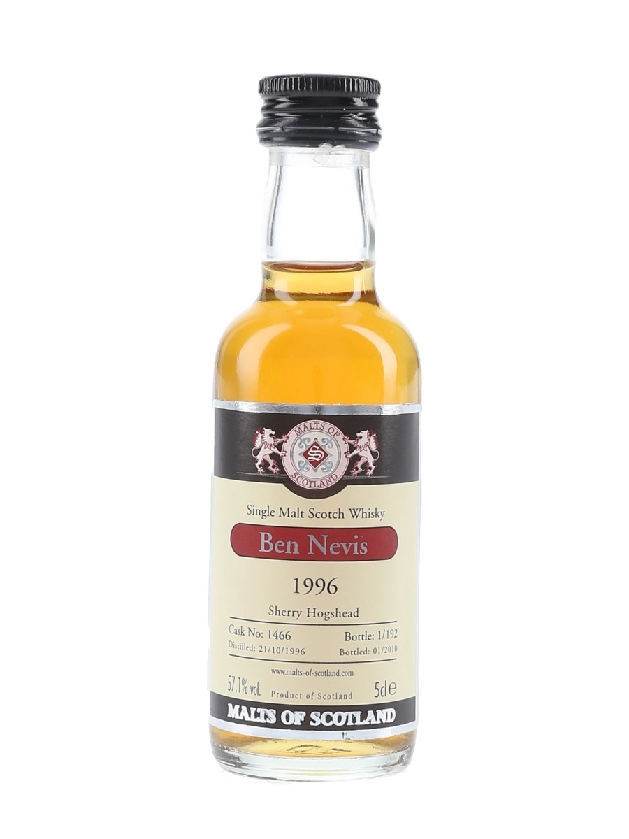 Ben Nevis 1996 Cask 1466 Bottled 2010 - Malts Of Scotland 5cl / 57.1%