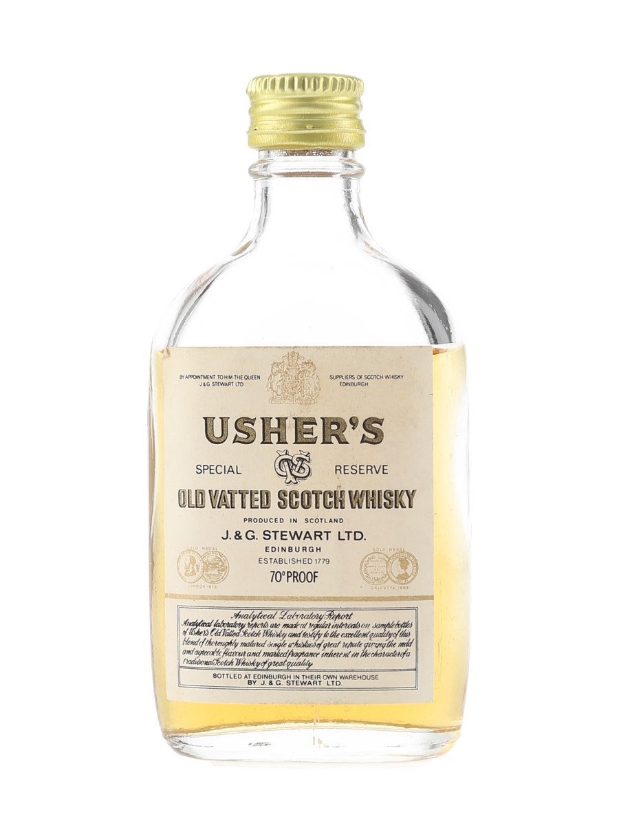 Usher's Old Vatted Bottled 1970s - J & G Stewart Ltd. 5cl / 40%
