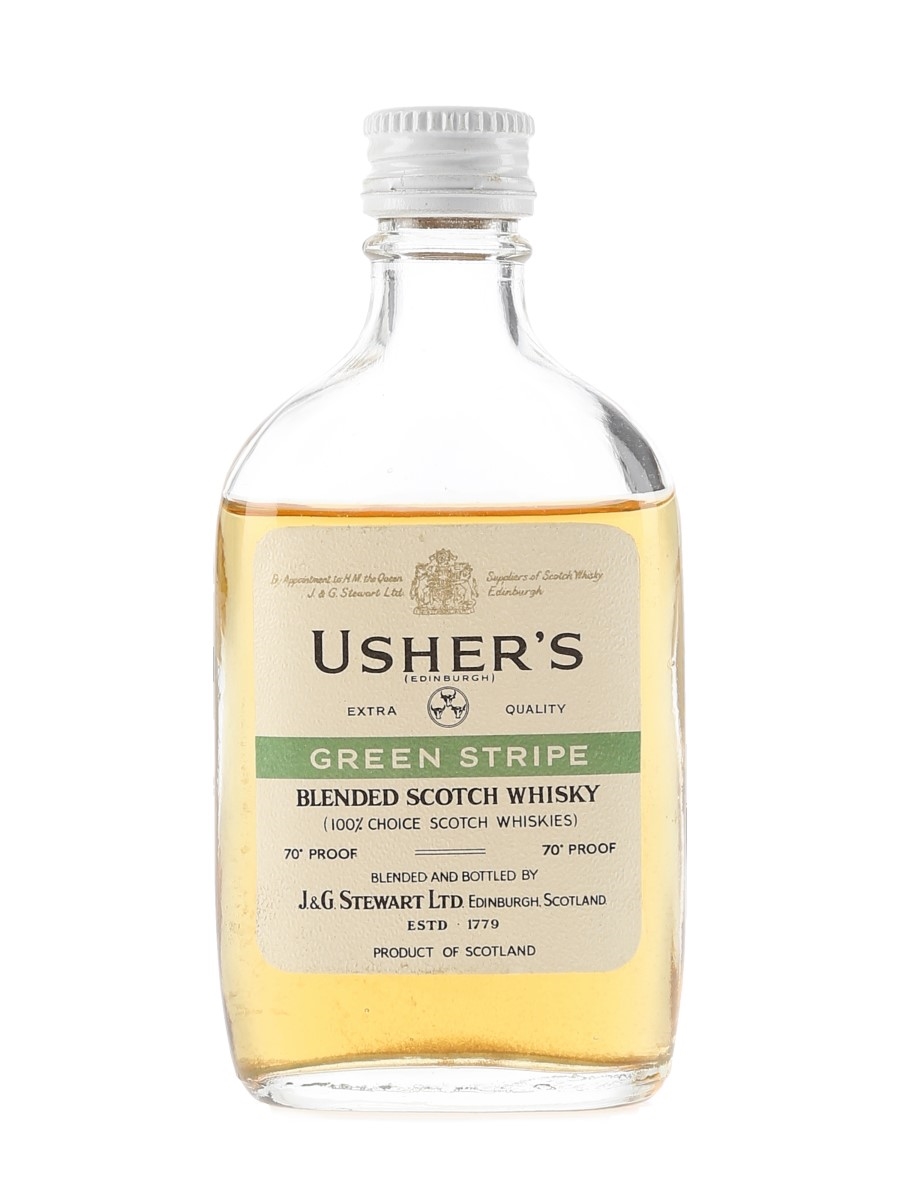 Usher's Green Stripe Bottled 1970s - J & G Stewart Ltd. 5cl / 40%