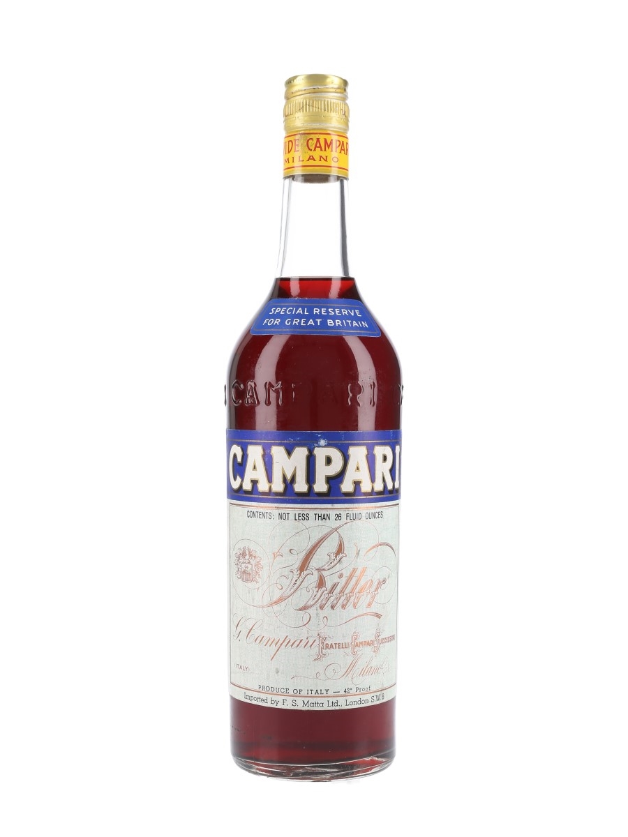 Campari Bitter Bottled 1970s - Special Reserve For Great Britain 74cl / 24%