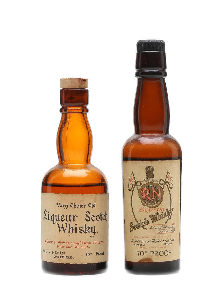Wiley & Co. Very Old Choice Scotch Whisky & Royal Nonpareil Scotch Whisky Bottled 1960s 2 x 5cl