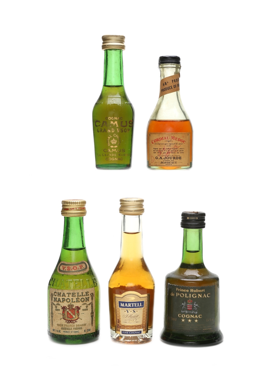 Assorted Cognac Incl. Polignac, Camus & Martell 5 x 5cl
