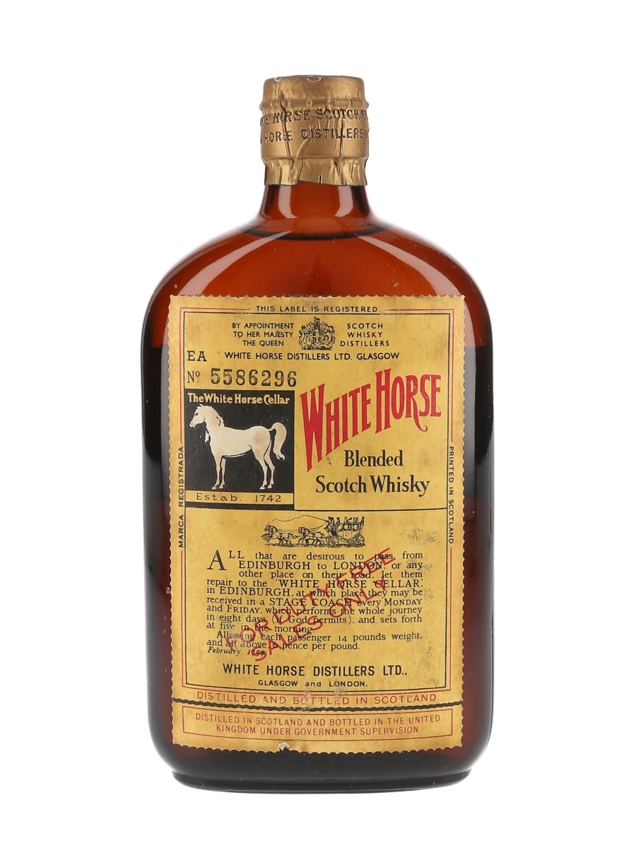White Horse Spring Cap Bottled 1960s 37.5cl