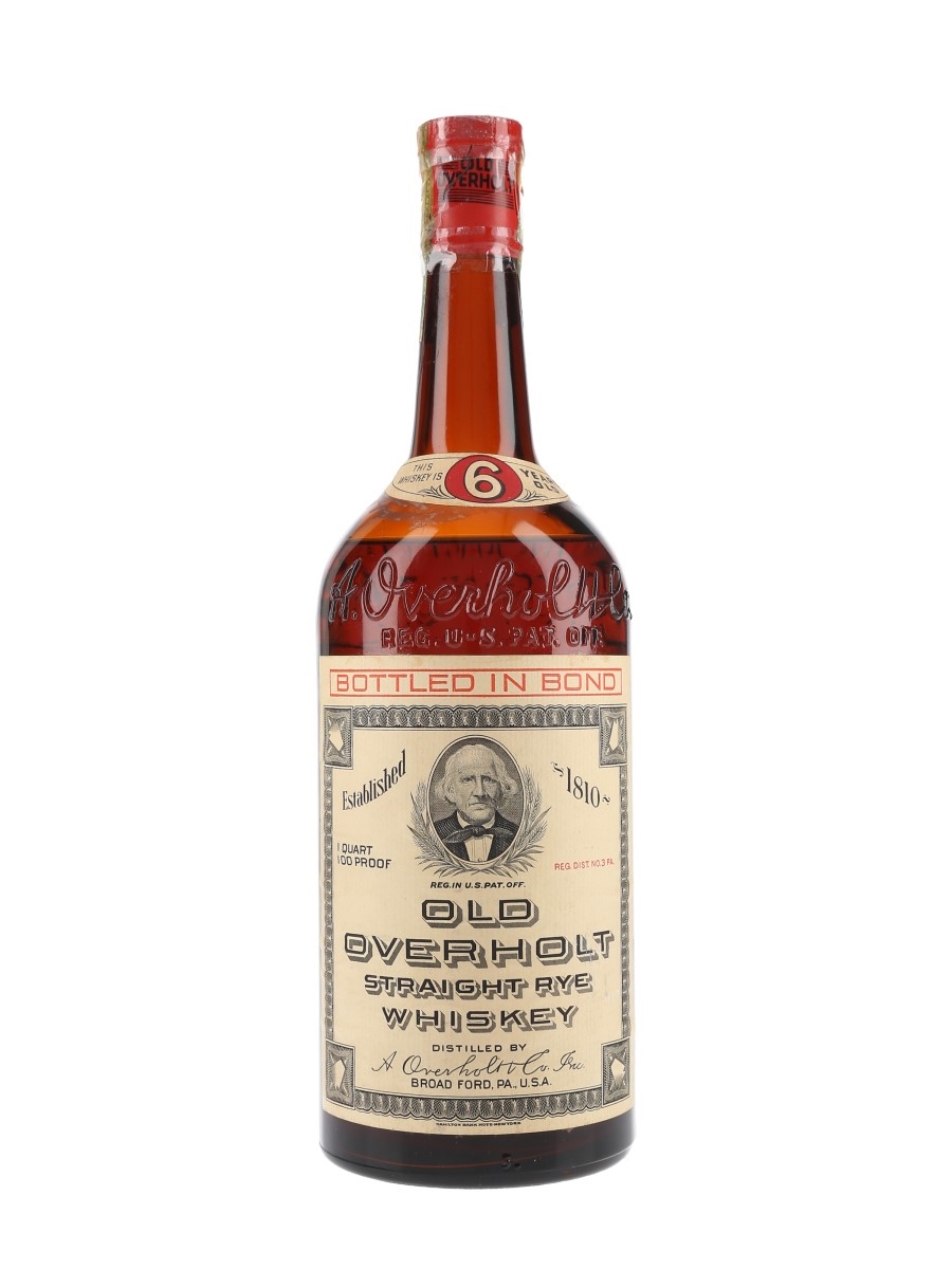 Old Overholt 6 Year Old Straight Rye Whiskey Bottled In Bond Made 1935, Bottled 1941 94.6cl / 50%