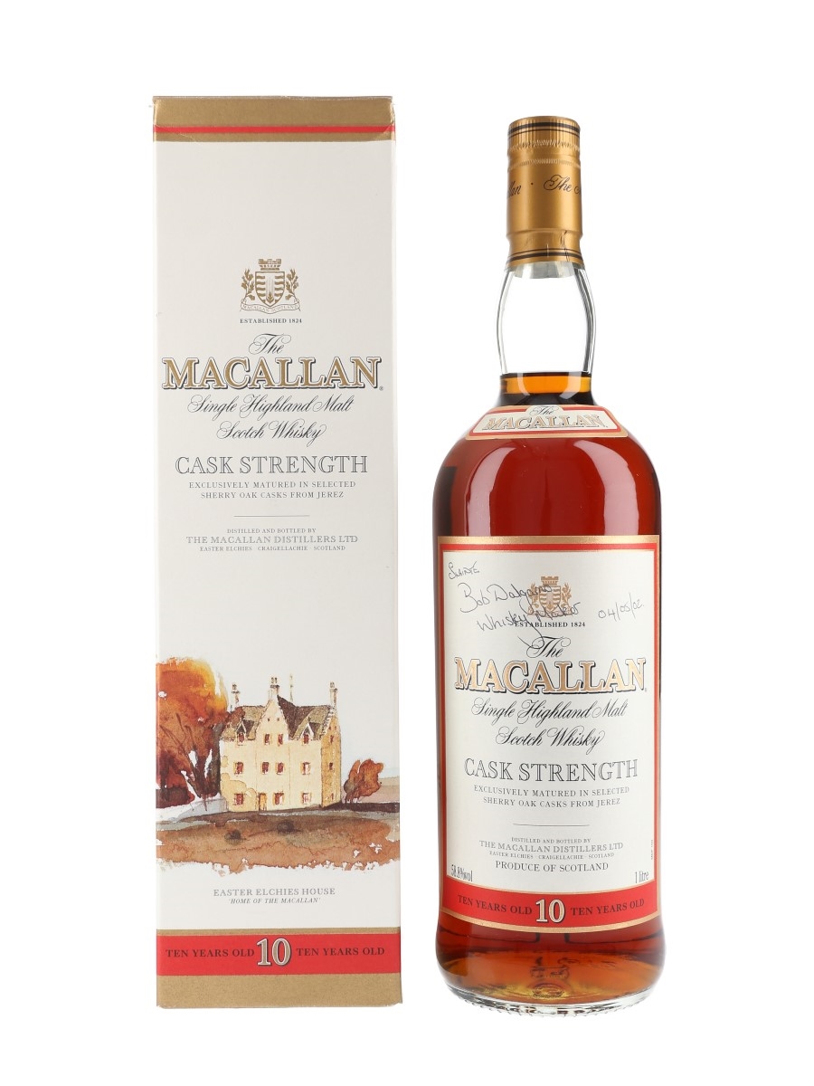 Macallan 10 Year Old Cask Strength Signed By Bob Dalgarno, 2002 100cl / 58.8%