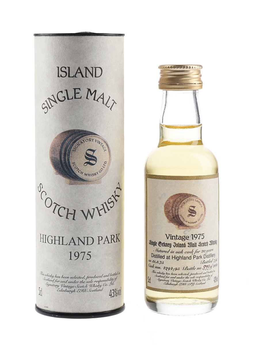 Highland Park 1975 20 Year Old Bottled 1995 - Signatory Vintage 5cl / 43%