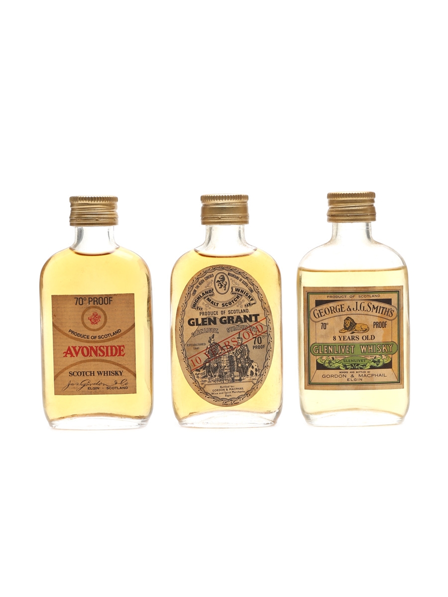 Assorted Speyside Scotch Whisky Glenlivet, Avonside & Glen Grant 3 x 5cl