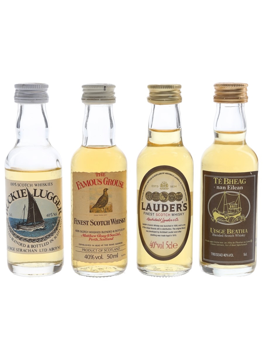 Assorted Blended Scotch Whisky Buckie Lugger, Famous Grouse, Lauder's & Te Bheag 4 x 5cl / 40%