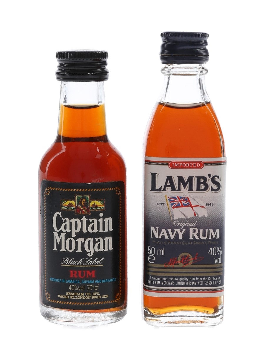Captain Morgan & Lamb's Bottled 1970s & 1980s 2 x 5cl / 40%