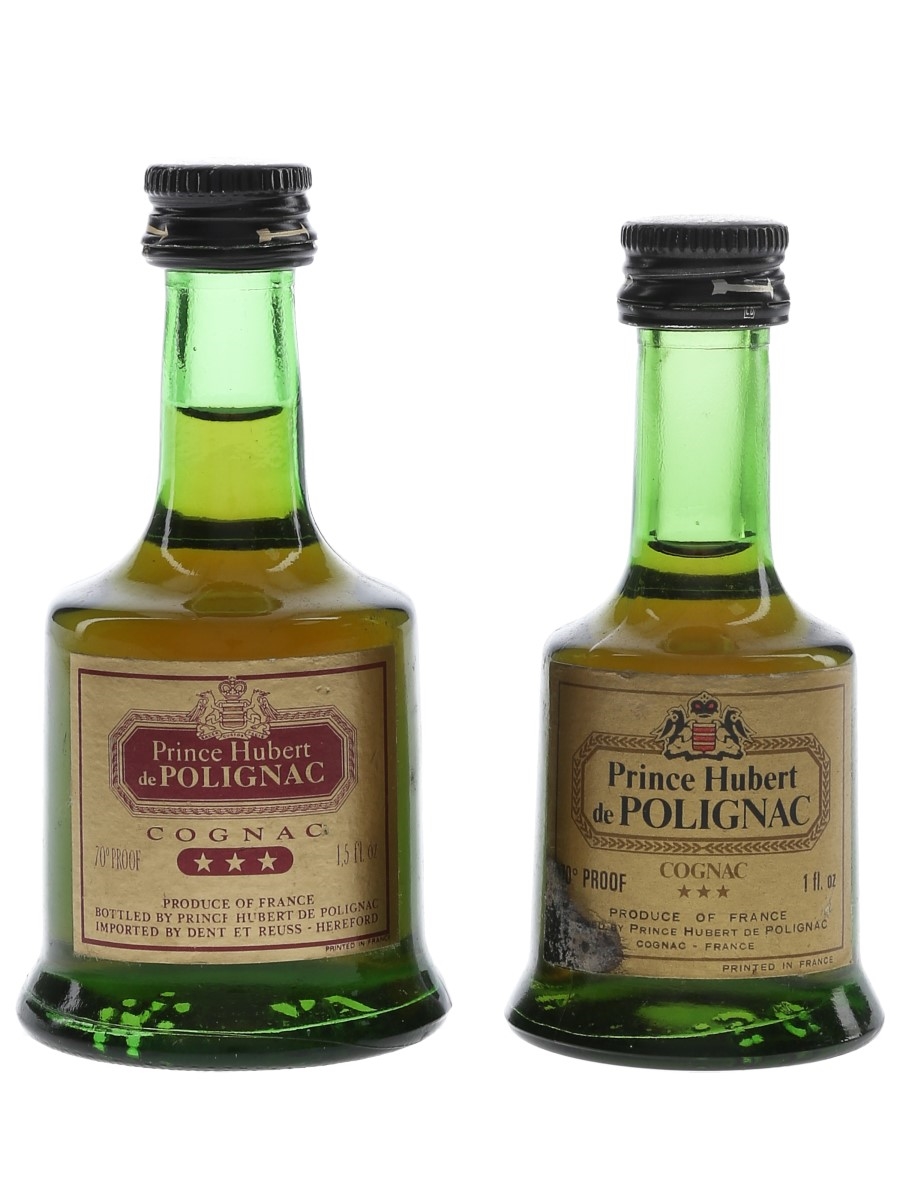 Prince Hubert De Polignac 3 Star Bottled 1970s 2.8cl & 4.2cl / 40%