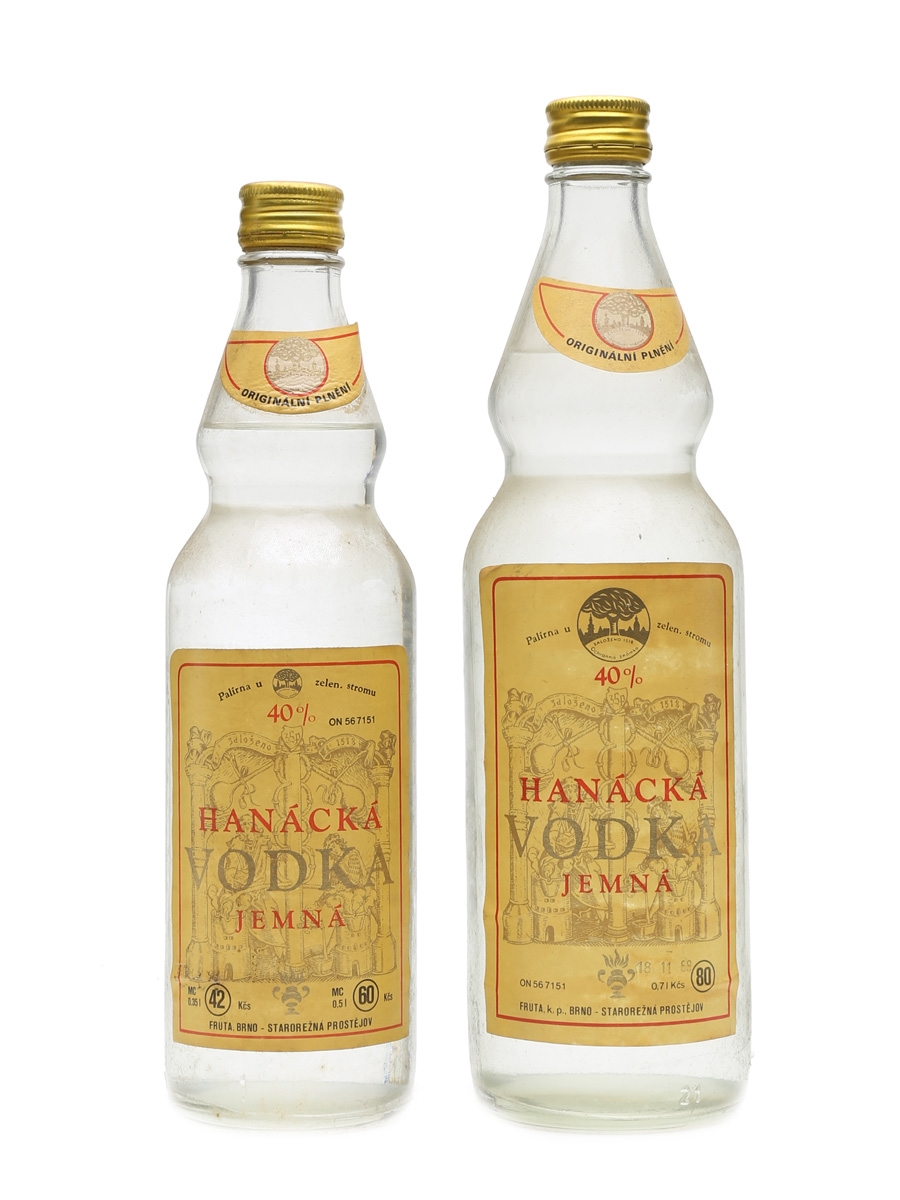 Hanácká Vodka Jemná Bottled 1980s 50cl & 71cl