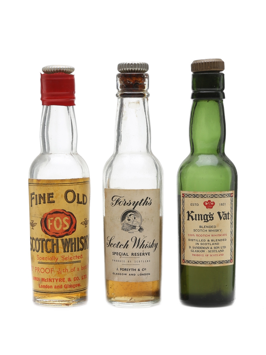 Assorted Blended Scotch Whisky Bottled 1950s 3 x 7.5cl