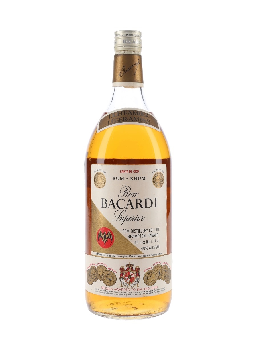 Bacardi Carta De Oro Bottled 1970s - Brampton, Canada 114cl / 40%